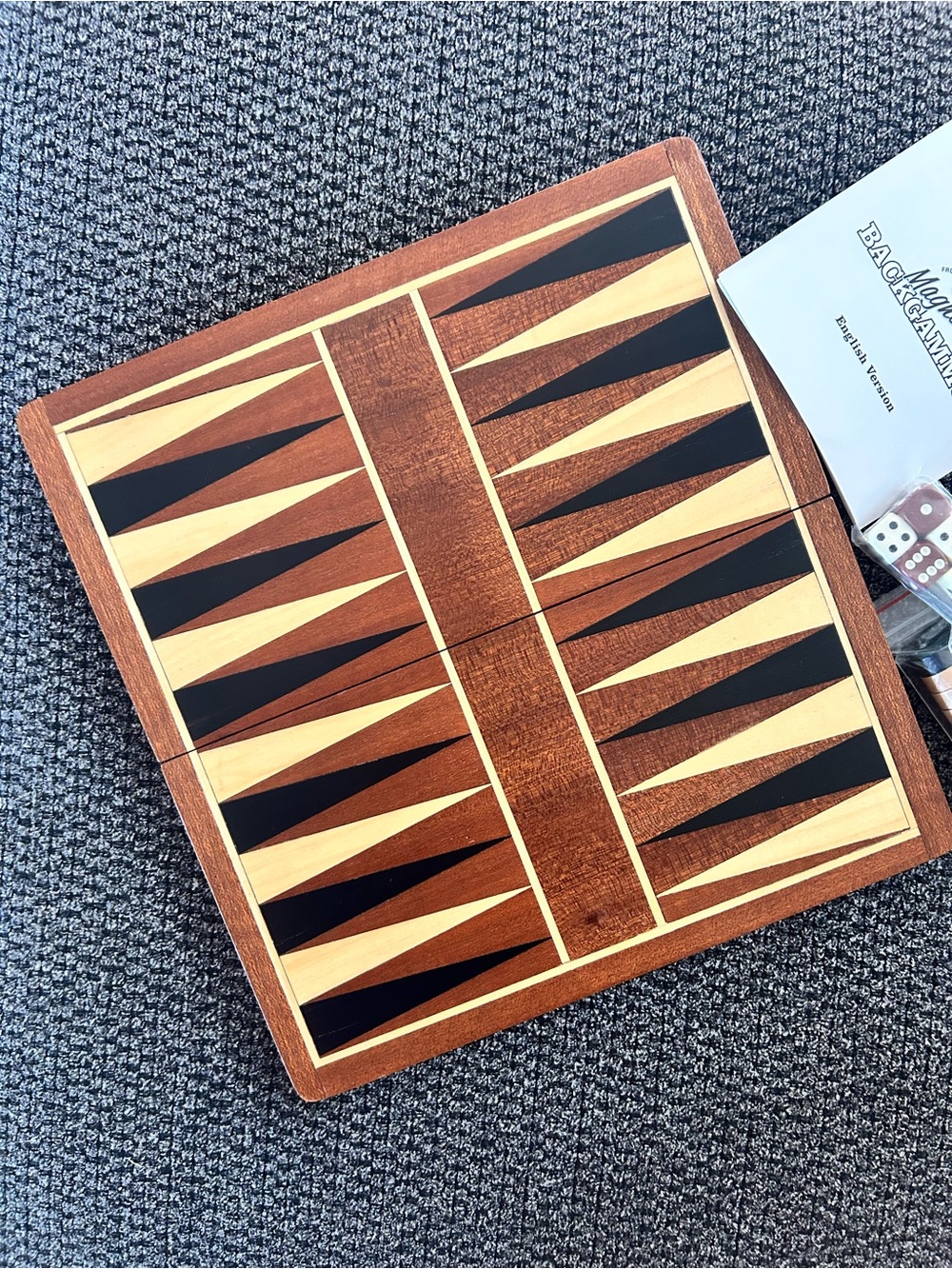 Restoration Hardware Backgammon Magnetic Inlaid Wooden Game Board New Open Box